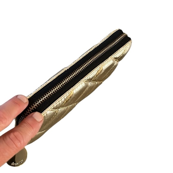 Deux Lux Gold Quilted Wallet with Zip-Around Closure - Picture 3 of 6